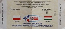 Poland - Hungary Qualifier EURO U-21 Championships ticket 28.03.2003