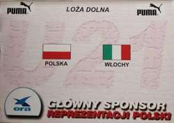 Poland - Italy UEFA Euro U-21 play-off match invitation (10.11.2001) - price 20 zl