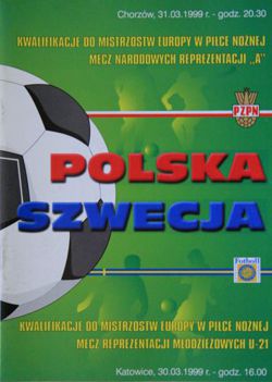Poland - Sweden (31.03.1999) - Euro 2000 qualification match official programme