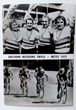 Poland Team - World champions Mettet 1975 (cycling) postcard