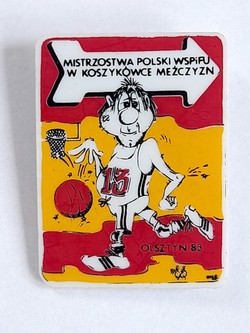 Polish Championships of WSP and Branches of Universities in men's basketball, Olsztyn 1983 badge (plastic)
