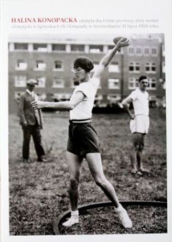 Postcard Halina Konopacka (athletics) golden medal Amsterdam Olympic Games 1928