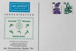 Postcard Philately Exhibition Olympic Games 1976 (Germany)