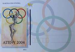 Postcard showing the Athens Olympic Games 2004 postage stamp