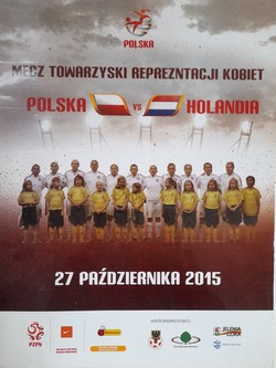 Poster friendly match of the women's national team Poland - Netherlands (27/10/2015, Jelenia Góra)