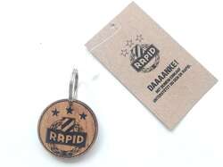 Rapid Wien crest wood keyring (Official Licensed Product)