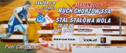 Ruch Chorzow - Stal Stalowa Wola II liga (20.10.2006) match ticket