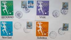 Set of 4 FDC Envelopes Torch Relay Olympic Games Munich 1972 (Yugoslavia)