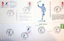 Set of 4 FDC Postcards and envelope Olympic torch relay Albertville 1992 (France)