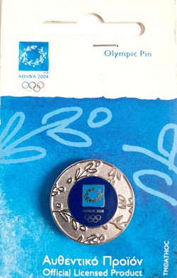 Summer Olympic Games Athens 2004 official logo with laurel badge (official licensed product)