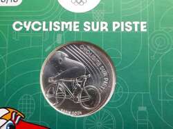 Summer Olympic Games Paris 2024 mascot - track cycling silver coin 10 euro (official licensed product)