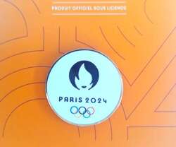 Summer Olympic Games Paris 2024 official logo round badge (official licensed product, signature)