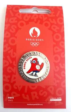 Summer Olympic Games Paris mascot pin badge (official licensed product)