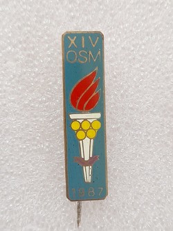 The 14th Polish Youth Spartakiad 1987 badge (PRL, enamel)