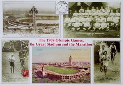 The 1908 Olympic Games, the Great Stadium and the Marathon postcard