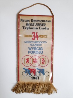 The 34th International Cycling Peace Race 1981. 12th and 13th stages Łódź old, original pennant