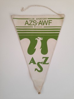 The 40th Anniversary of Academic Sport Association Warsaw sports teams old pennant