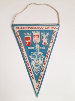 The 50th anniversary of the Polish Cycling Association. National Rally to Kruszwica (1970) pennant