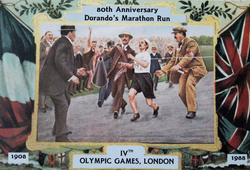 The 80th Anniversary Dorando's Marathon Run postcard