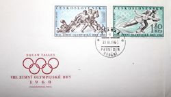 The Envelope of Winter Olympic Games Squaw Valley 1960 with FDC stamp (Czechoslovakia)