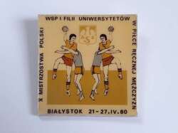 The Xth Poland Championships of Pedagogical Colleges and Branches of Universities in men's handball, Bialystok 1980 (plastic)