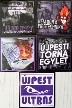 Ujpest TE Budapest supporters stickers (five items)