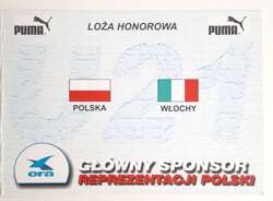 VIP Invitation Ticket to Honorary Box of Poland - Italy U-21 European Championship qualyfing match (10.11.2001, Warsaw)