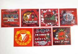 Widzew Lodz ultras fan's set of 7 big stickers