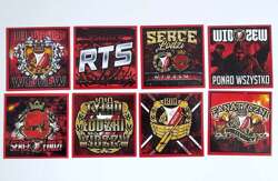 Widzew Lodz ultras fan's set of 8 big stickers