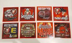 Widzew Lodz ultras fan's set of 8 big stickers
