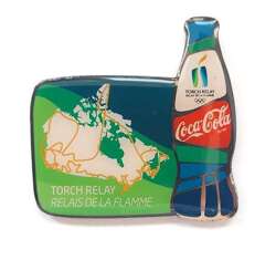 Winter Olympic Games Vancouver 2010 torch relay Coca Cola badge (official product)