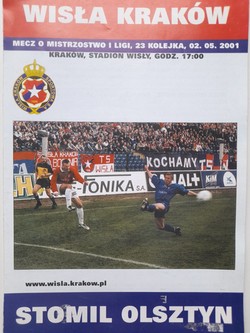 Wisla Cracow - Stomil Olsztyn, I league offiicial match programme (2.5.2001)