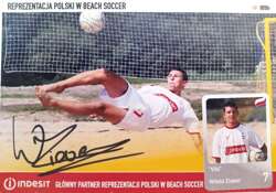 Witold Ziober - Poland National Bech Soccer Team photo with original autograph