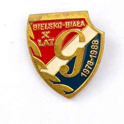 X years of Gwardia Bielsko-Biała 1978-1988 badge (lacquer)