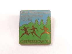 XLVIII Polish Cross-Country Championships Ostrzeszów 1975 badge (enamel)
