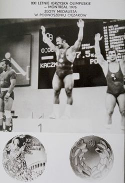 Zbigniew Kaczmarek (weightlifting) - The Gold Medalist of Oympic Games Montreal 1976 postcard