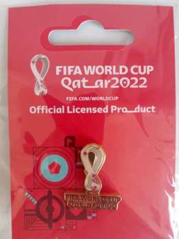 FIFA World Cup Qatar 2022 logo with the name, gold color badge ...