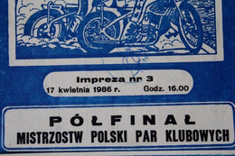 Set of 12 programmes KS Kolejarz Opole speedway club league matches and other events (1986) + autographs