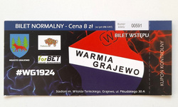 Warmia Grajewo football match ticket (price 8 PLN)