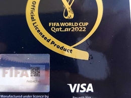 FIFA World Cup Qatar 2022 2.5D keyring/key lanyard with trophy miniature (Official Licensed Product)