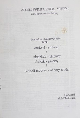 1995 Polish athletics indoor results (Polish Athletics Association)