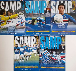 Sampdoria Genua Serie A 2005-2006 league programmes (set of 5)