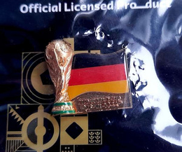 FIFA World Cup Qatar 2022 Germany National Football Team trophy and flag badge (official product)