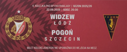 Widzew Lodz - Pogon Szczecin (22.8.2025), PKO BP Ekstraklasa match collector's ticket (official product)