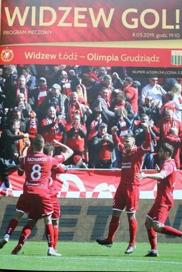 Widzew Lodz - Ruch Chorzow and Olimpia Grudziadz II league (04 and 08.05.2019) official programme