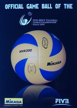 Postcard Official game ball of the FIVB Italy 2010 Men's Volleyball World Championship - Mikasa