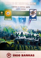 FBK Kaunas - UC Sampdoria UEFA Cup match official programme (02.10.2008)