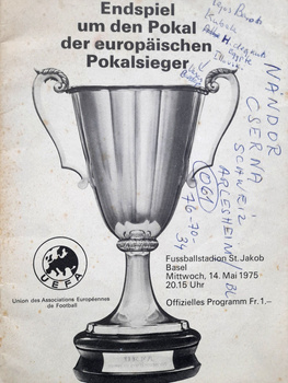 Dynamo Kiev - Ferencvaros TC, UEFA Cups Winners' Cup Final match (14.5.1975) official programme
