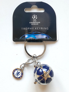 Chelsea FC The UEFA Champions League Winner 2012&2021 3D opening ball with a miniature cup keyring (official product)
