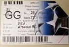 PSV Eindhoven - Arsenal FC 24.11.2004 Champions League match ticket